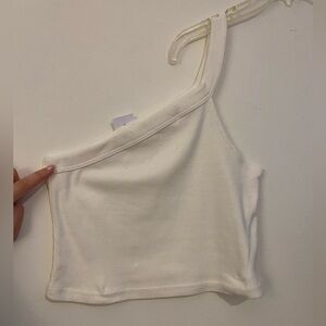 One shoulder crop shirt